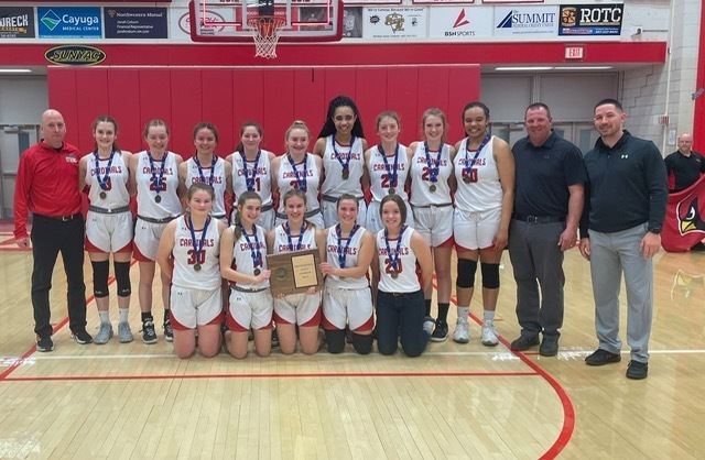 Newark Valley Lady Cardinals Section IV Class C Girls Basketball Champions